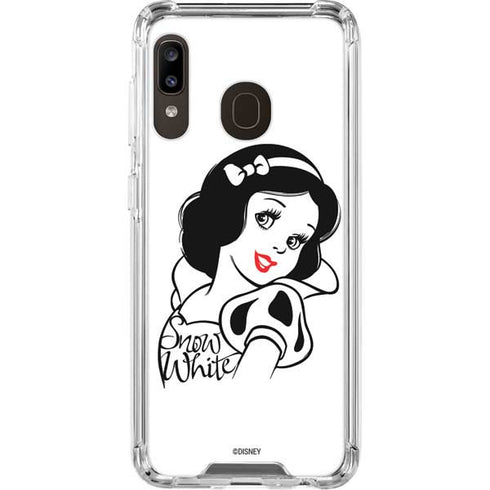 Disney Snow White Black and White Art Galaxy A30 Clear Case