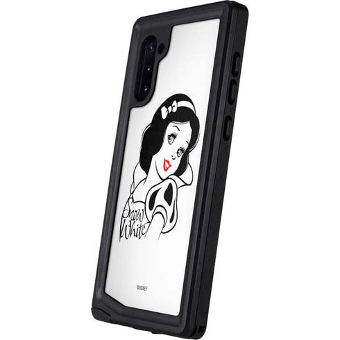 Disney Snow White Black and White Art Galaxy Note 10 Waterproof Case