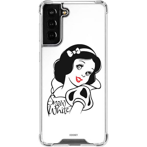 Disney Snow White Black and White Art Galaxy S21 FE Clear Case
