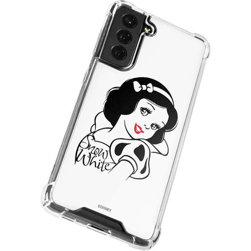 Disney Snow White Black and White Art Galaxy S21 FE Clear Case