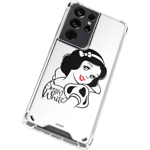 Disney Snow White Black and White Art Galaxy S21 Ultra 5G Clear Case