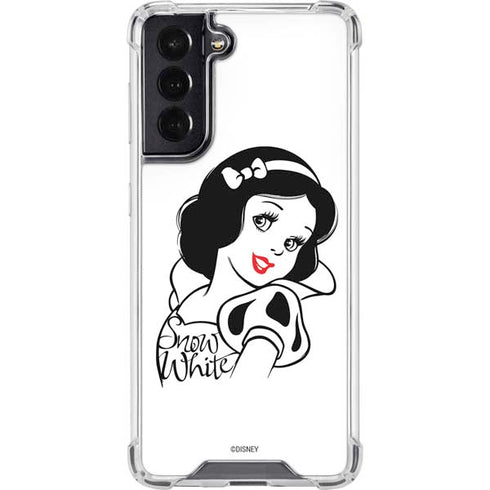 Disney Snow White Black and White Art Galaxy S22 Clear Case