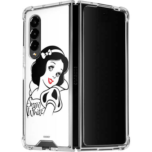 Disney Snow White Black and White Art Galaxy Z Fold4 5G Clear Case