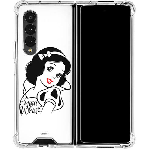 Disney Snow White Black and White Art Galaxy Z Fold4 5G Clear Case