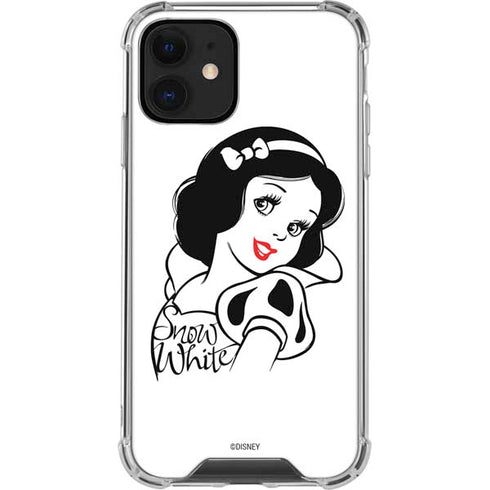 Disney Snow White Black and White Art iPhone 12 Clear Case