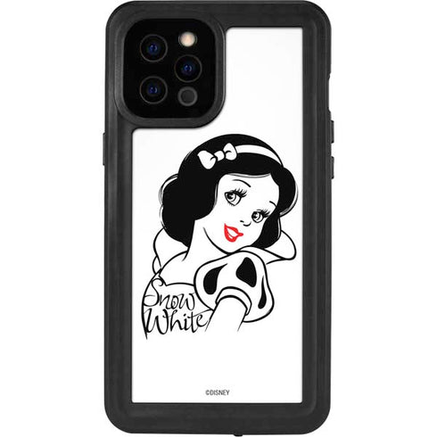 Disney Snow White Black and White Art iPhone 12 Pro Max Waterproof Case