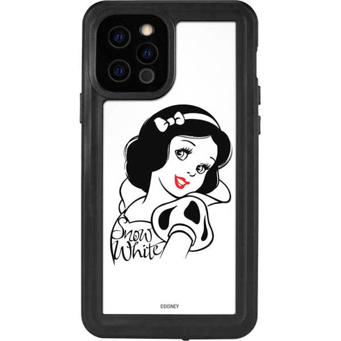 Disney Snow White Black and White Art iPhone 12 Pro Waterproof Case