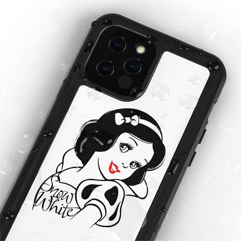 Disney Snow White Black and White Art iPhone 12 Pro Waterproof Case