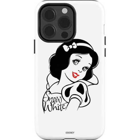 Disney Snow White Black and White Art iPhone 14 Pro Impact Case