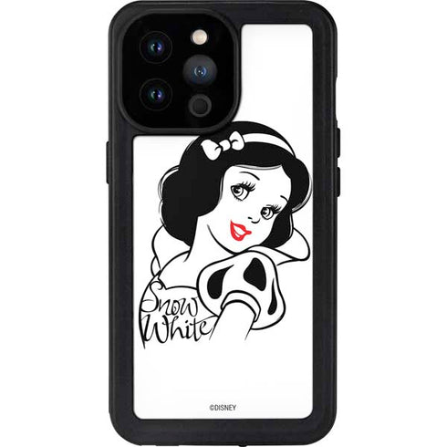 Disney Snow White Black and White Art iPhone 14 Pro Max Waterproof Case