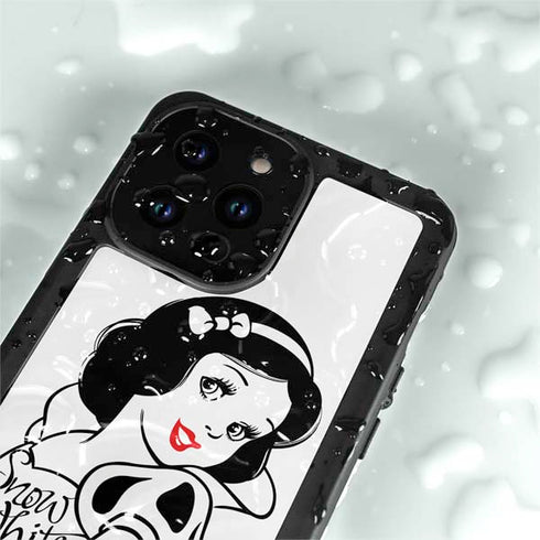Disney Snow White Black and White Art iPhone 14 Pro Max Waterproof Case