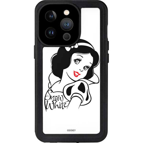 Disney Snow White Black and White Art iPhone 14 Pro Waterproof Case