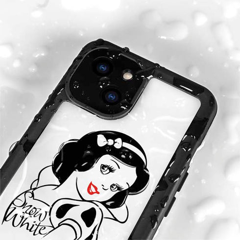 Disney Snow White Black and White Art iPhone 15 Waterproof Case