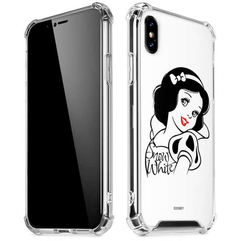Disney Snow White Black and White Art iPhone XS Max Clear Case
