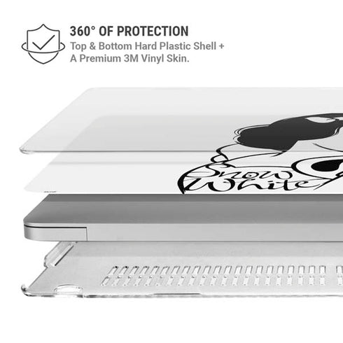 Disney Snow White Black and White Art MacBook Pro 13in (2020) Case plus Skin