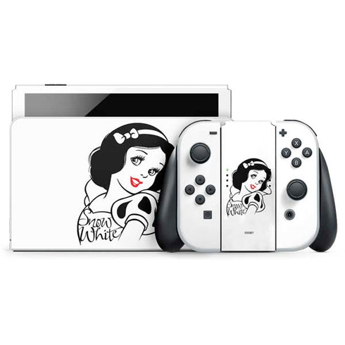 Disney Snow White Black and White Art Nintendo Switch OLED (2021) Skin