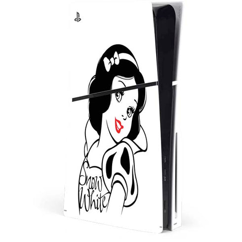 Disney Snow White Black and White Art PS5 Slim Disk Console Skin