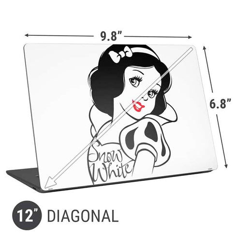 Disney Snow White Black and White Art Universal Laptop 12in (9.8 x 6.8in) Skin