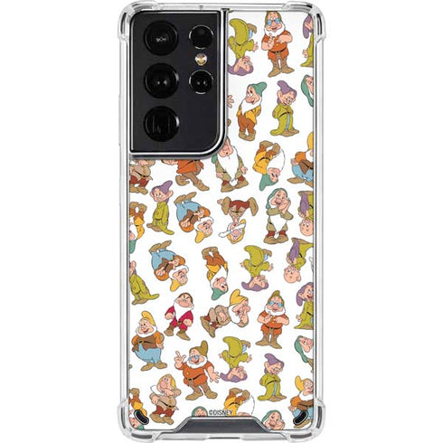 Disney Snow White Dwarfs Pattern Galaxy S21 Ultra 5G Clear Case