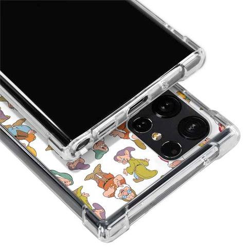 Disney Snow White Dwarfs Pattern Galaxy S22 Ultra Clear Case
