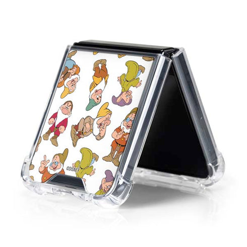 Disney Snow White Dwarfs Pattern Galaxy Z Flip5 5G Clear Case