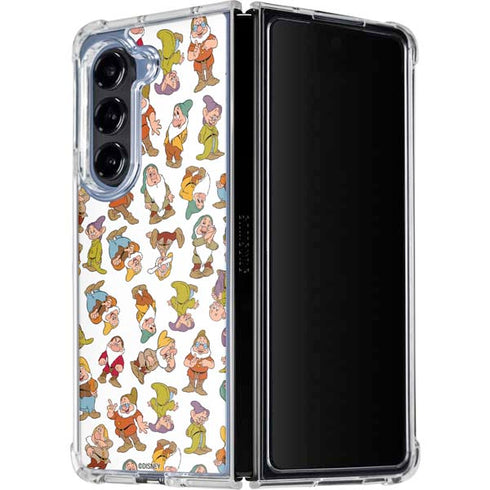 Disney Snow White Dwarfs Pattern Galaxy Z Fold5 5G Clear Case