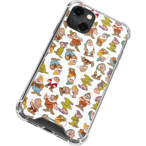 Disney Snow White Dwarfs Pattern iPhone 13 Mini Clear Case