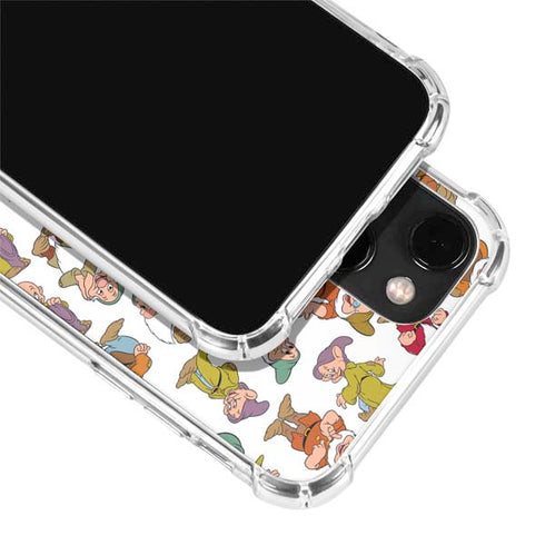 Disney Snow White Dwarfs Pattern iPhone 14 Plus Clear Case