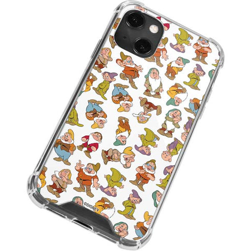 Disney Snow White Dwarfs Pattern iPhone 14 Plus Clear Case