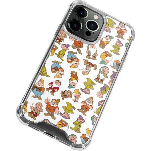 Disney Snow White Dwarfs Pattern iPhone 14 Pro Clear Case