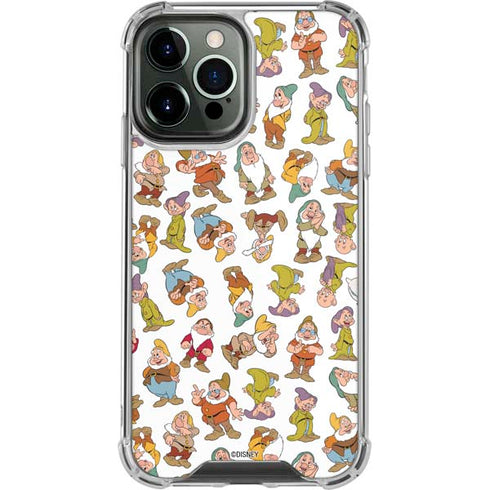 Disney Snow White Dwarfs Pattern iPhone 14 Pro Max Clear Case