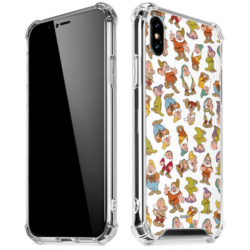 Disney Snow White Dwarfs Pattern iPhone XS Max Clear Case