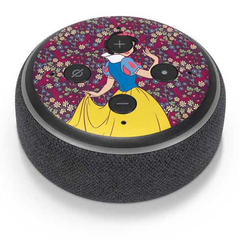 Disney Snow White Character with Floral Pattern Amazon Echo Dot Skin