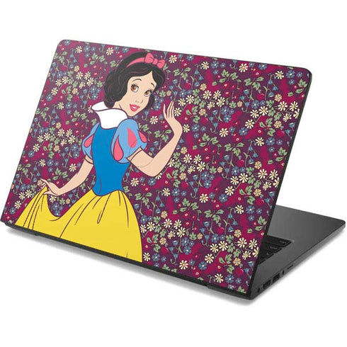 Disney Snow White Character with Floral Pattern Dell Chromebook Skin