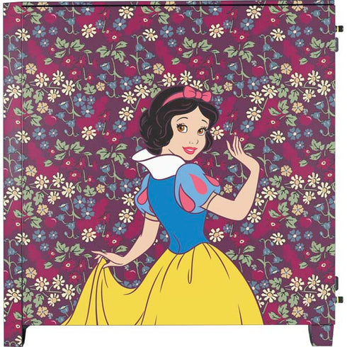 Disney Snow White Character with Floral Pattern Corsair 4000D Tempered Glass Mid-Tower ATX Case Skin