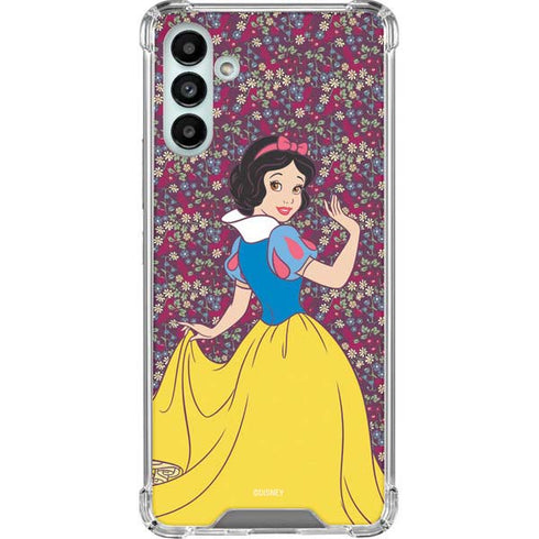 Disney Snow White Character with Floral Pattern Galaxy A13 5G Clear Case