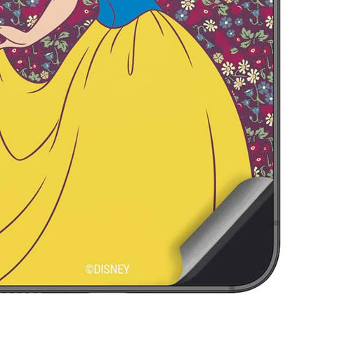 Disney Snow White Character with Floral Pattern Galaxy A14 5G Skin
