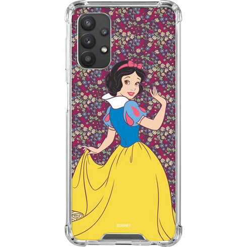 Disney Snow White Character with Floral Pattern Galaxy A32 5G Clear Case