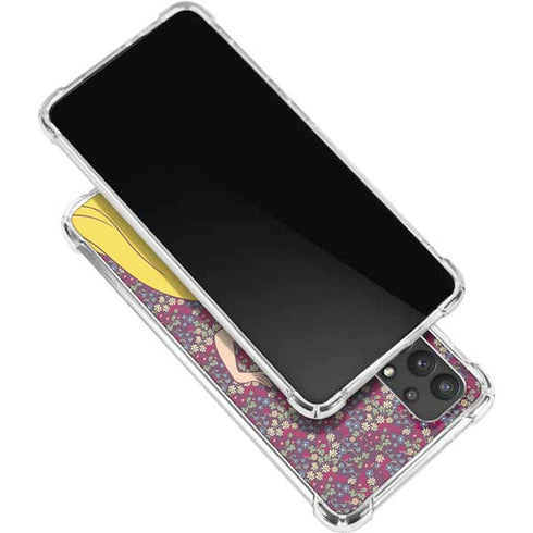 Disney Snow White Character with Floral Pattern Galaxy A32 5G Clear Case
