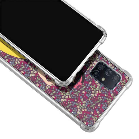 Disney Snow White Character with Floral Pattern Galaxy A51 5G Clear Case