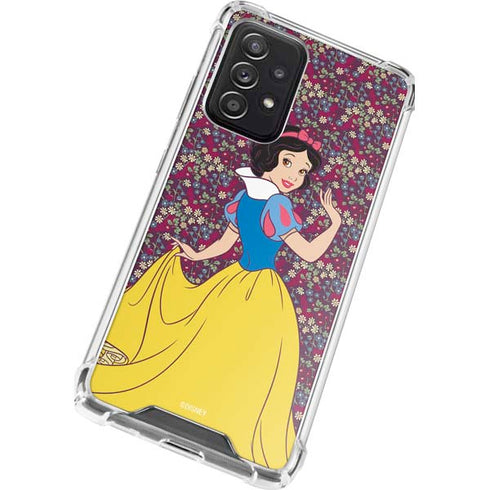 Disney Snow White Character with Floral Pattern Galaxy A52 5G Clear Case