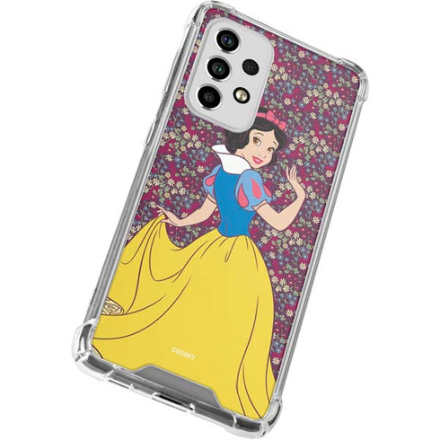 Disney Snow White Character with Floral Pattern Galaxy A53 5G Clear Case