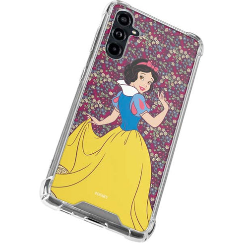 Disney Snow White Character with Floral Pattern Galaxy A54 5G Clear Case