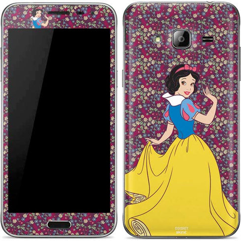 Disney Snow White Character with Floral Pattern Galaxy J3 Skin