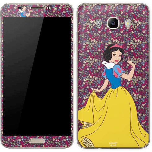 Disney Snow White Character with Floral Pattern Galaxy J7 Skin