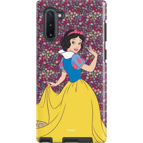 Disney Snow White Character with Floral Pattern Galaxy Note 10 Pro Case