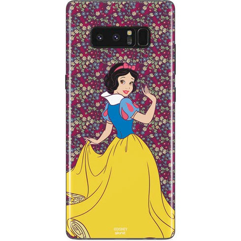 Disney Snow White Character with Floral Pattern Galaxy Note 8 Skin