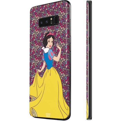 Disney Snow White Character with Floral Pattern Galaxy Note 8 Skin