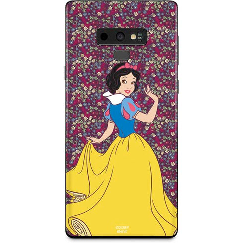 Disney Snow White Character with Floral Pattern Galaxy Note 9 Skin