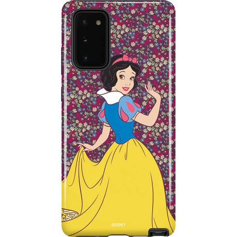 Disney Snow White Character with Floral Pattern Galaxy Note20 5G Pro Case